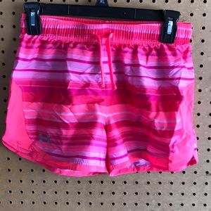 Girls Striped Under Armour Running Shorts